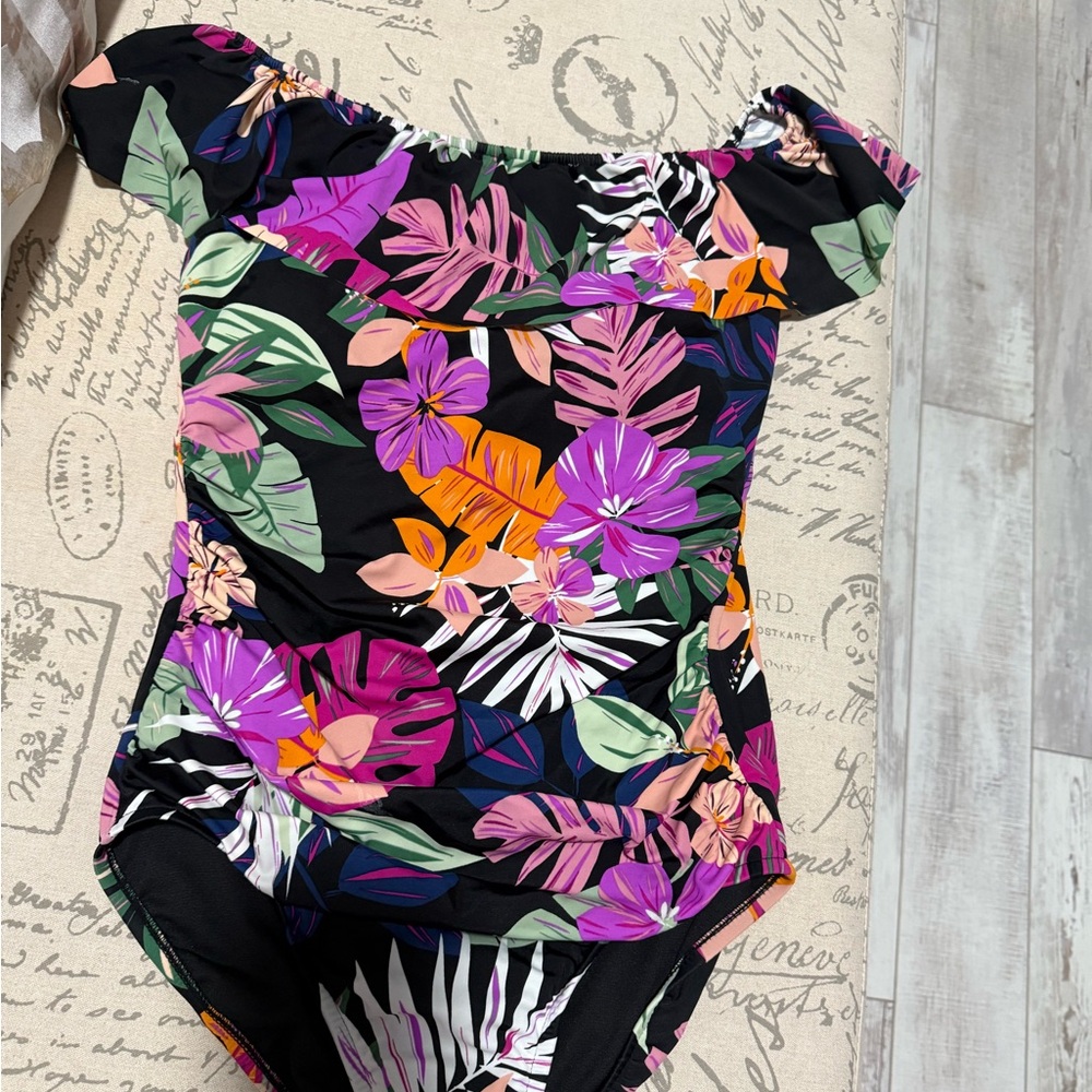 Floral Off-Shoulder Swimsuit